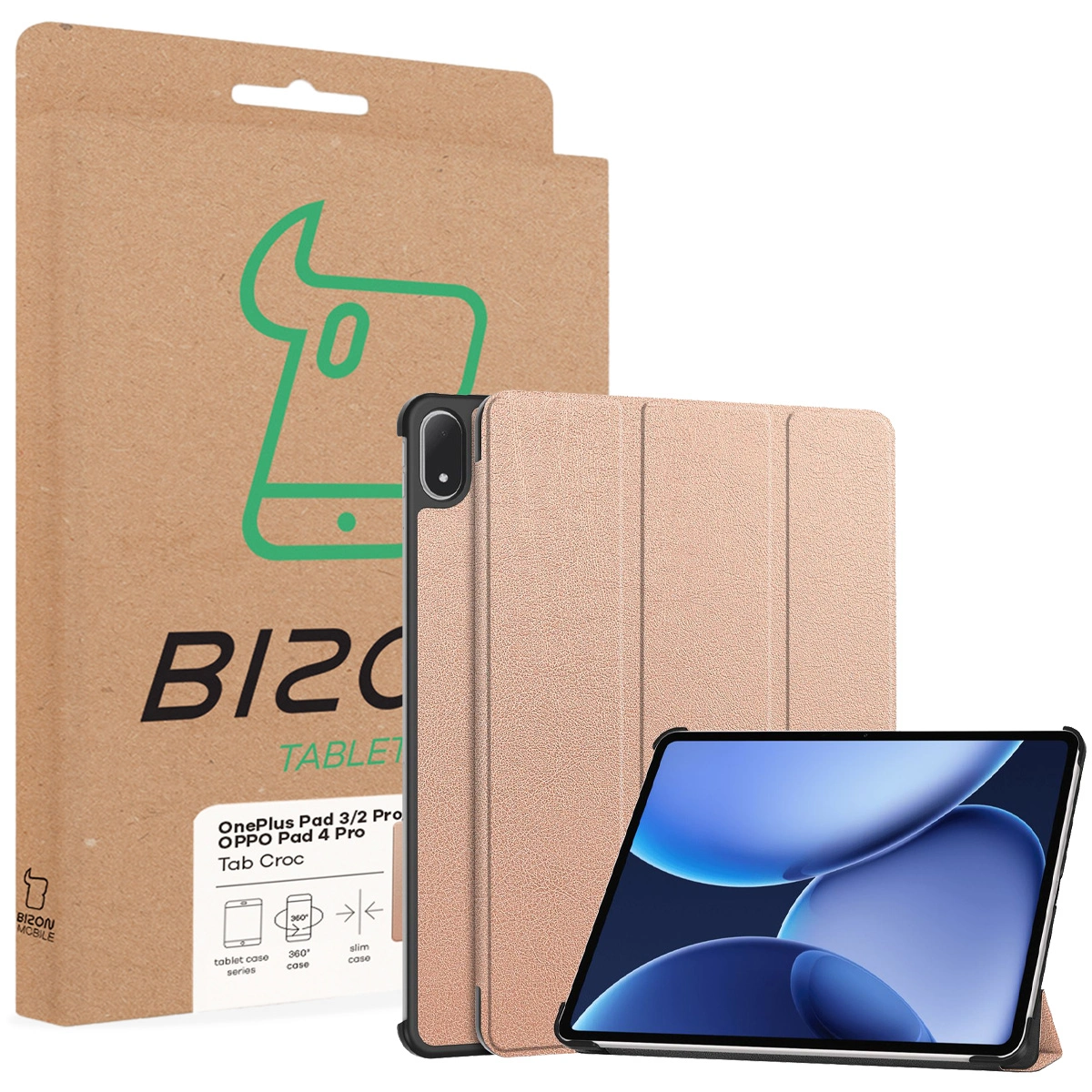 Przód pudełka Bizon Case z dedykowaną etykietą do OnePlus Pad 3 / OnePlus Pad 2 Pro / OPPO Pad 4 Pro